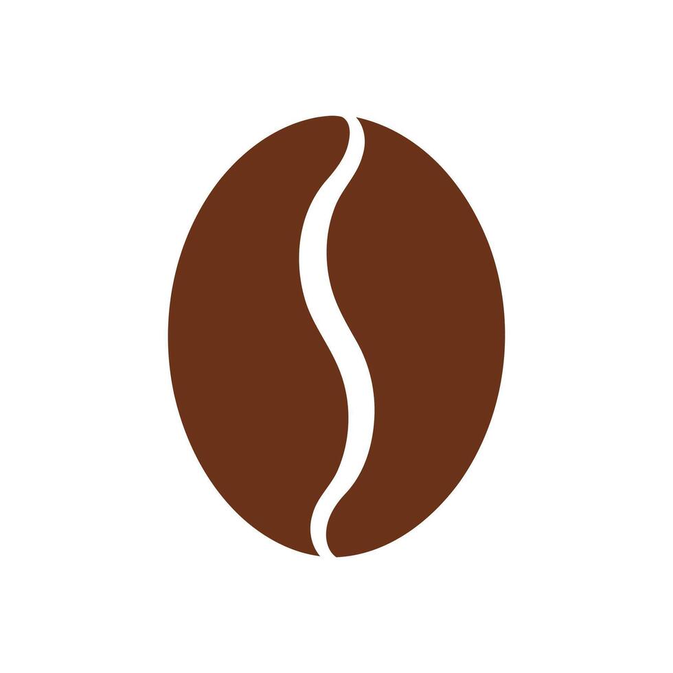 Single Brown Coffee Bean Illustration on a White Background Perfect for Coffee Shops Cafes and Coffee Related Projects and Designs vector