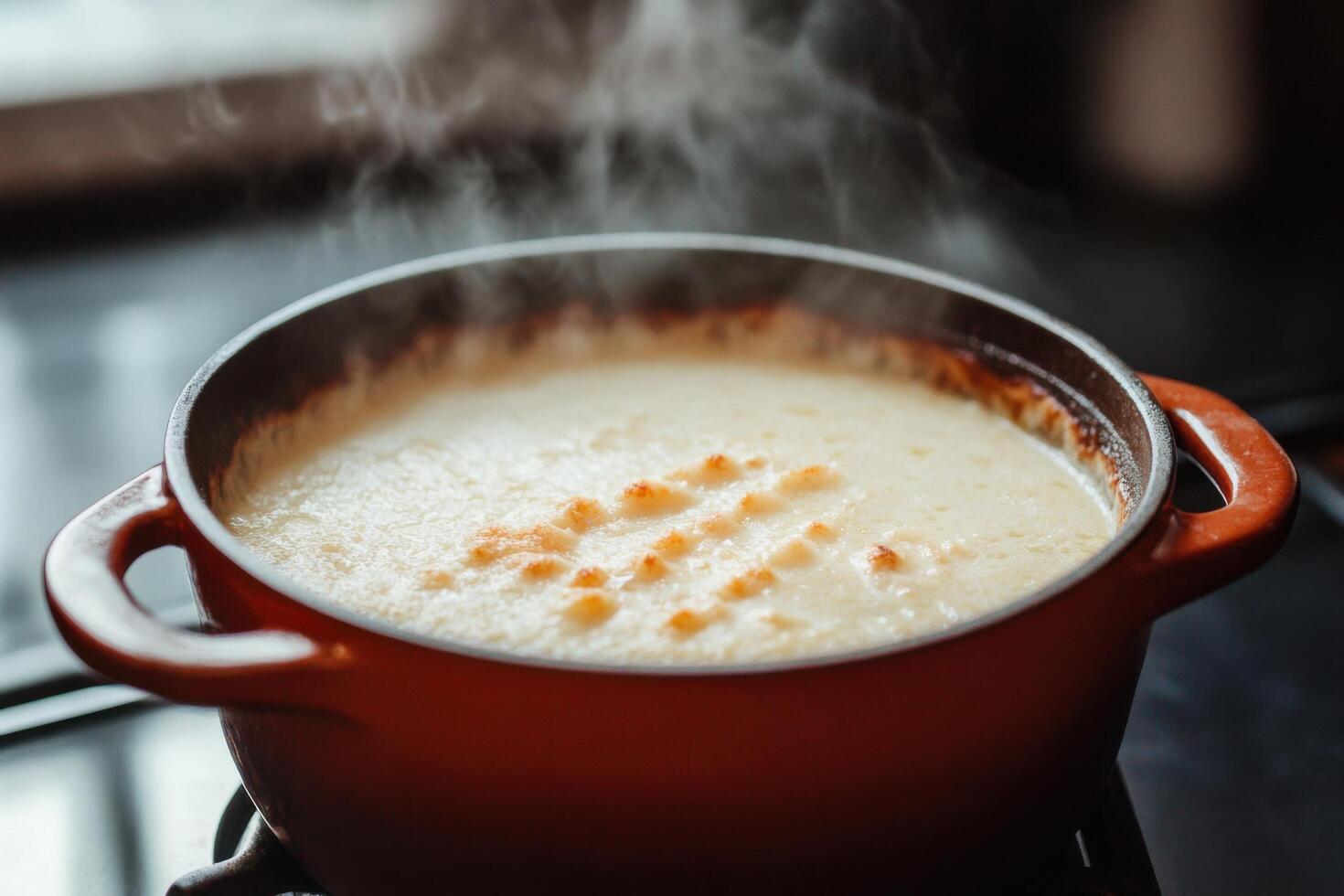 Aromatic Creamy Cuisine A Culinary Delight in a Rustic Pot. This mouthwatering dish is perfect for a cozy dinner or a special occasion. Indulge in its rich flavors and creamy texture. photo