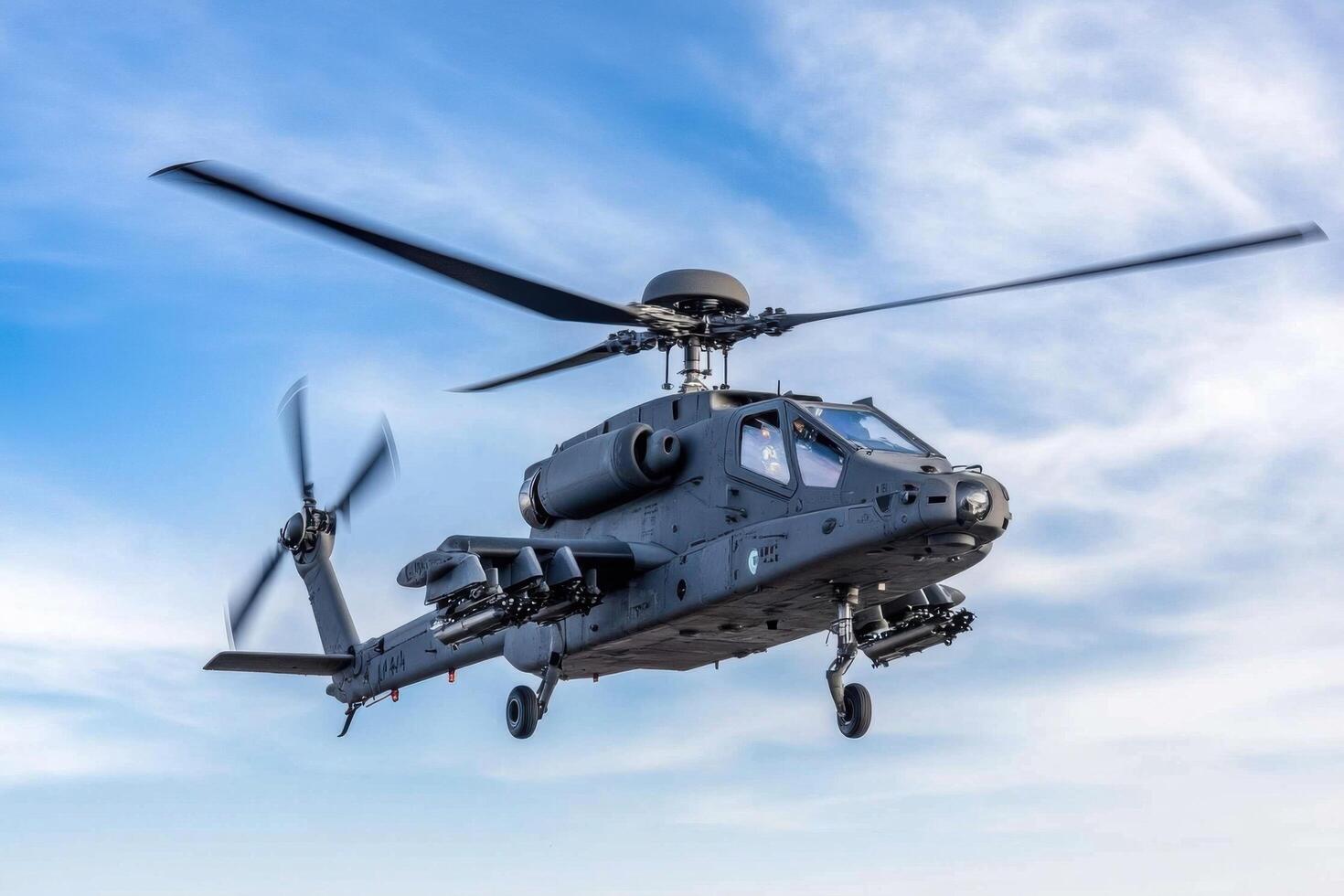 High Flying Military Helicopter in Action A Powerful Aerial Machine photo