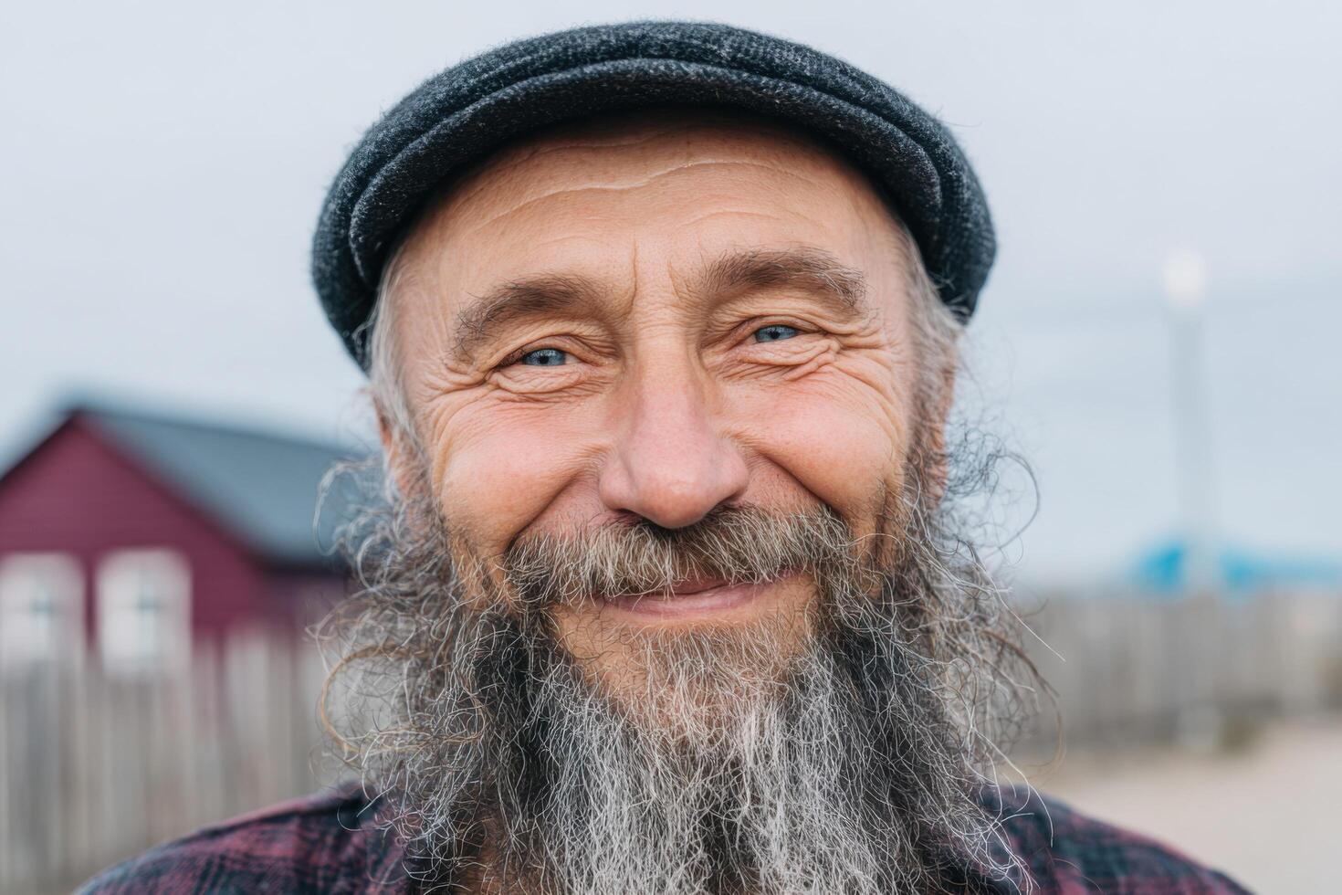 Smiling Senior Man Portrait A Glimpse into Wisdom and Joy photo