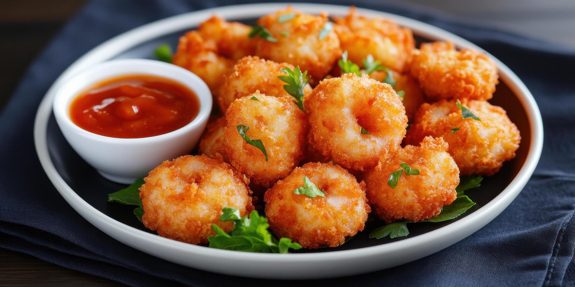 Crispy Fried Shrimp Rings with Tangy Sauce A Culinary Delight photo