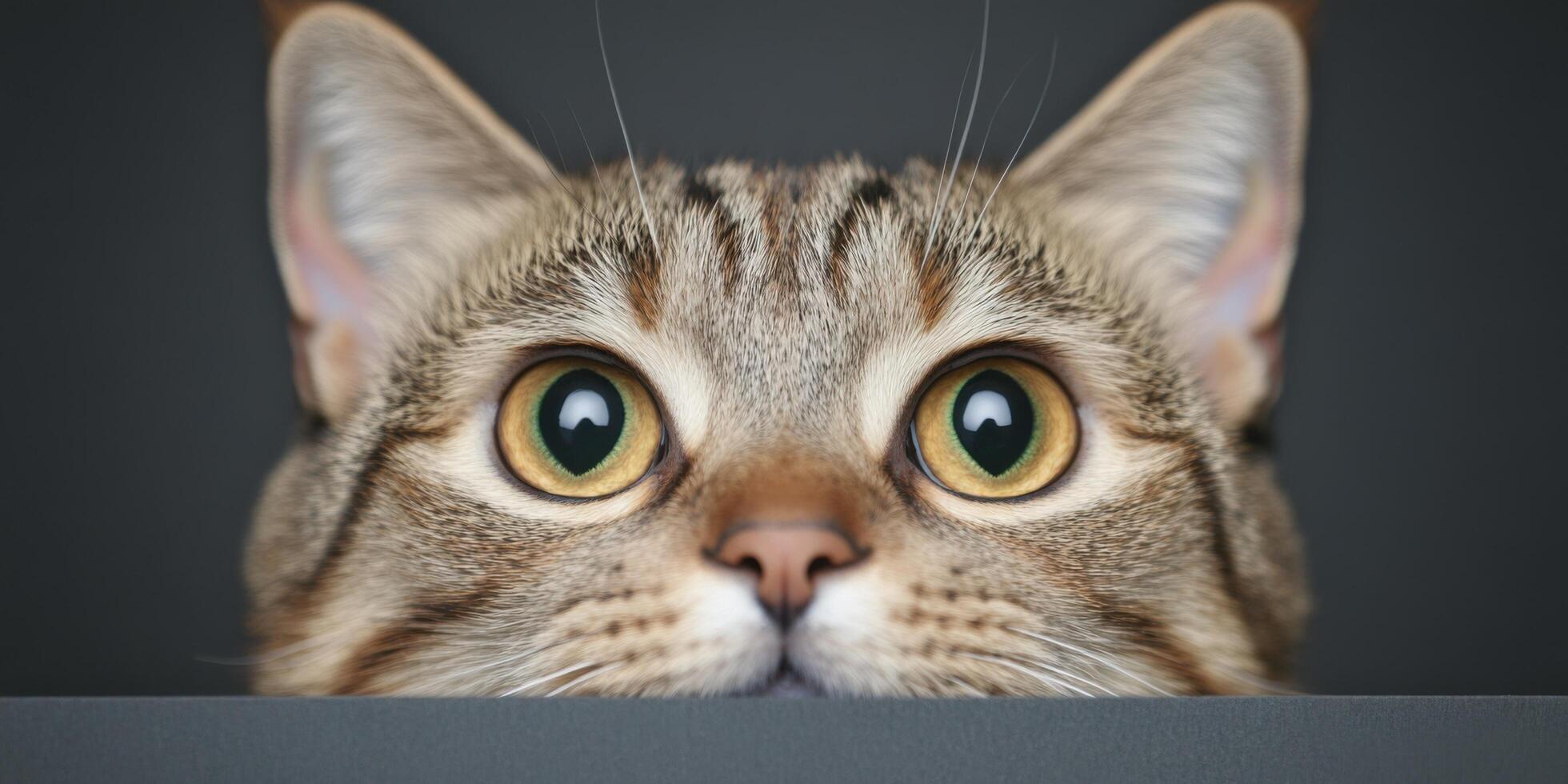 Intriguing Tabby Cat Eyes Pet Portrait photo