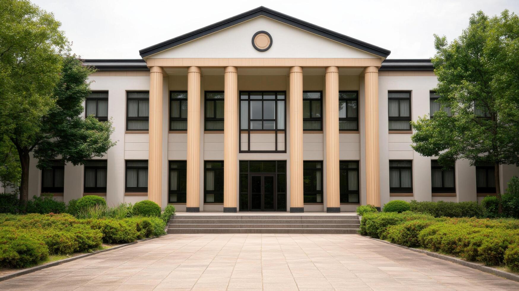 Majestic Classic Building with Lush Landscaping photo