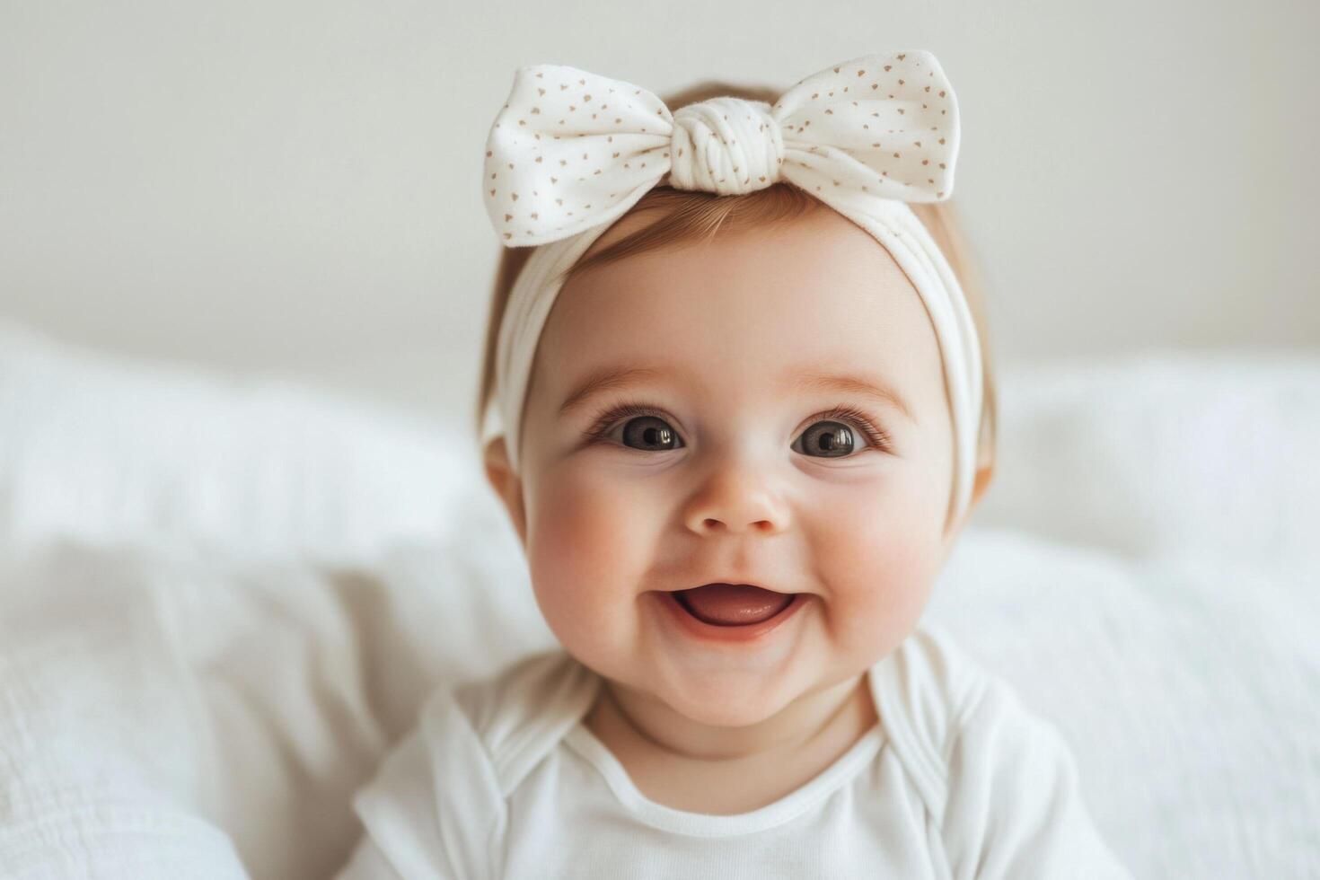 Baby's Joyful Smile A Precious Moment Captured photo