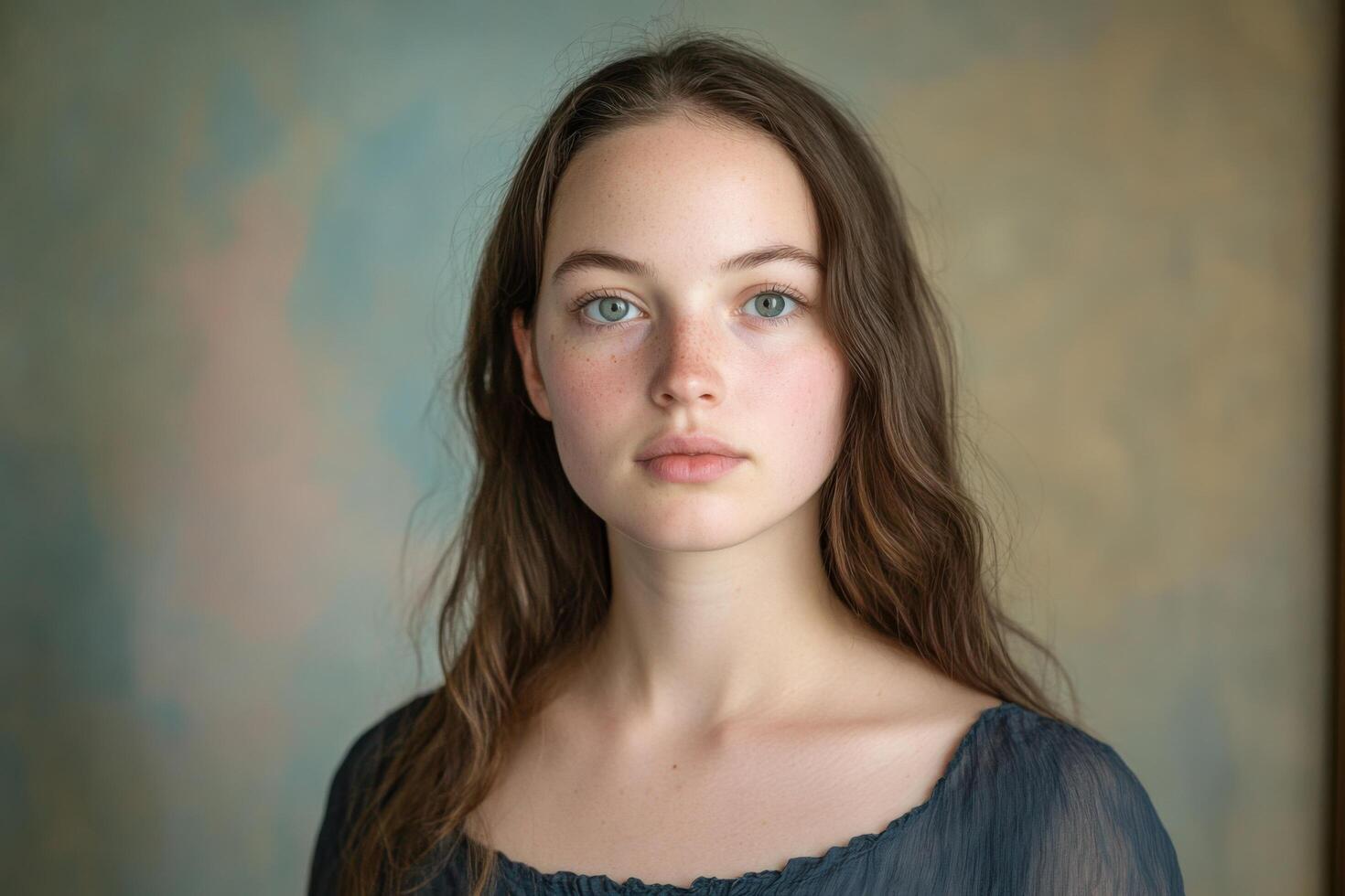 Portrait of a Young Woman with a Calm Expression photo