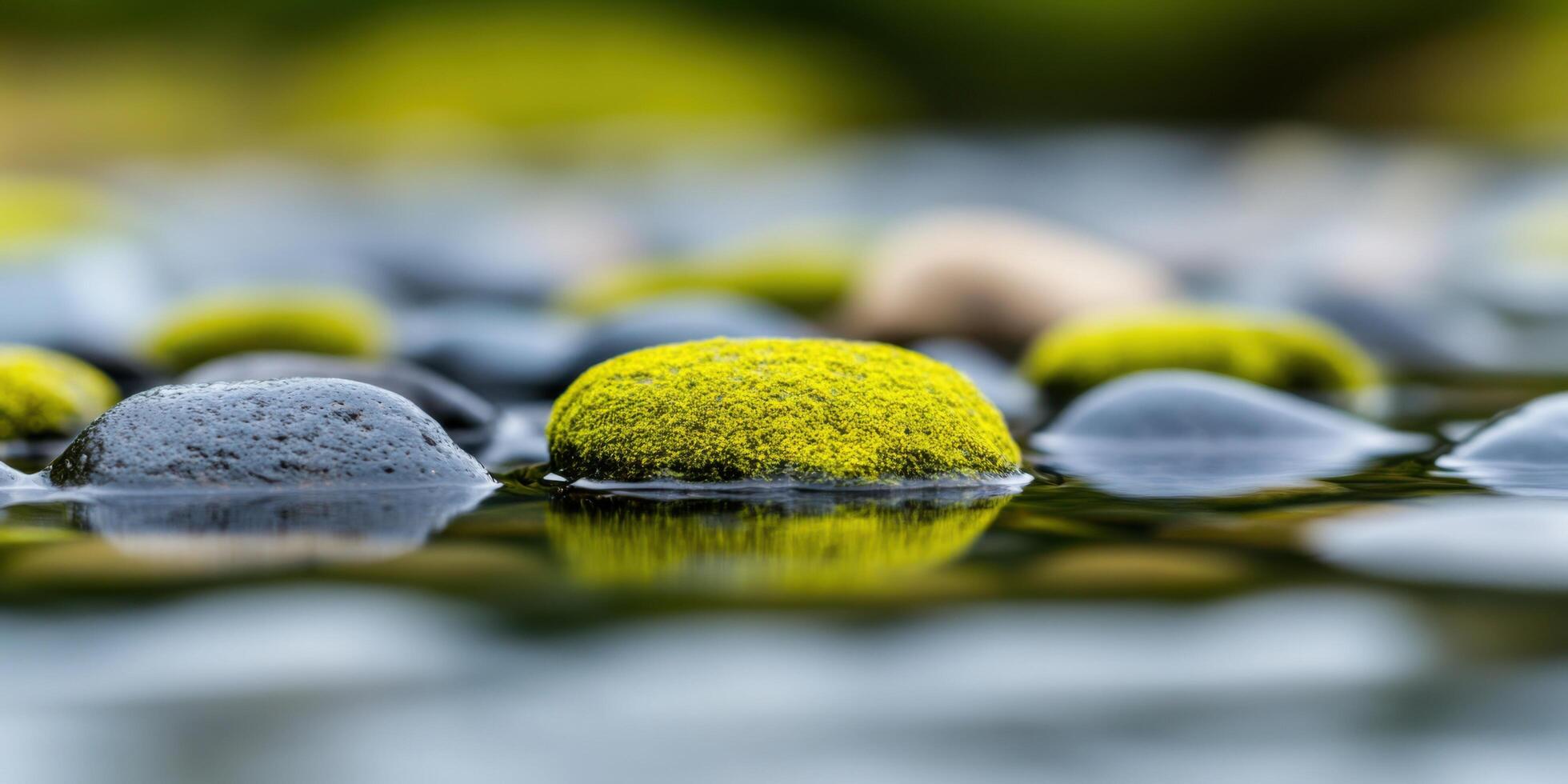 Serene Stones in a Gentle Creek A Peaceful Nature Scene photo