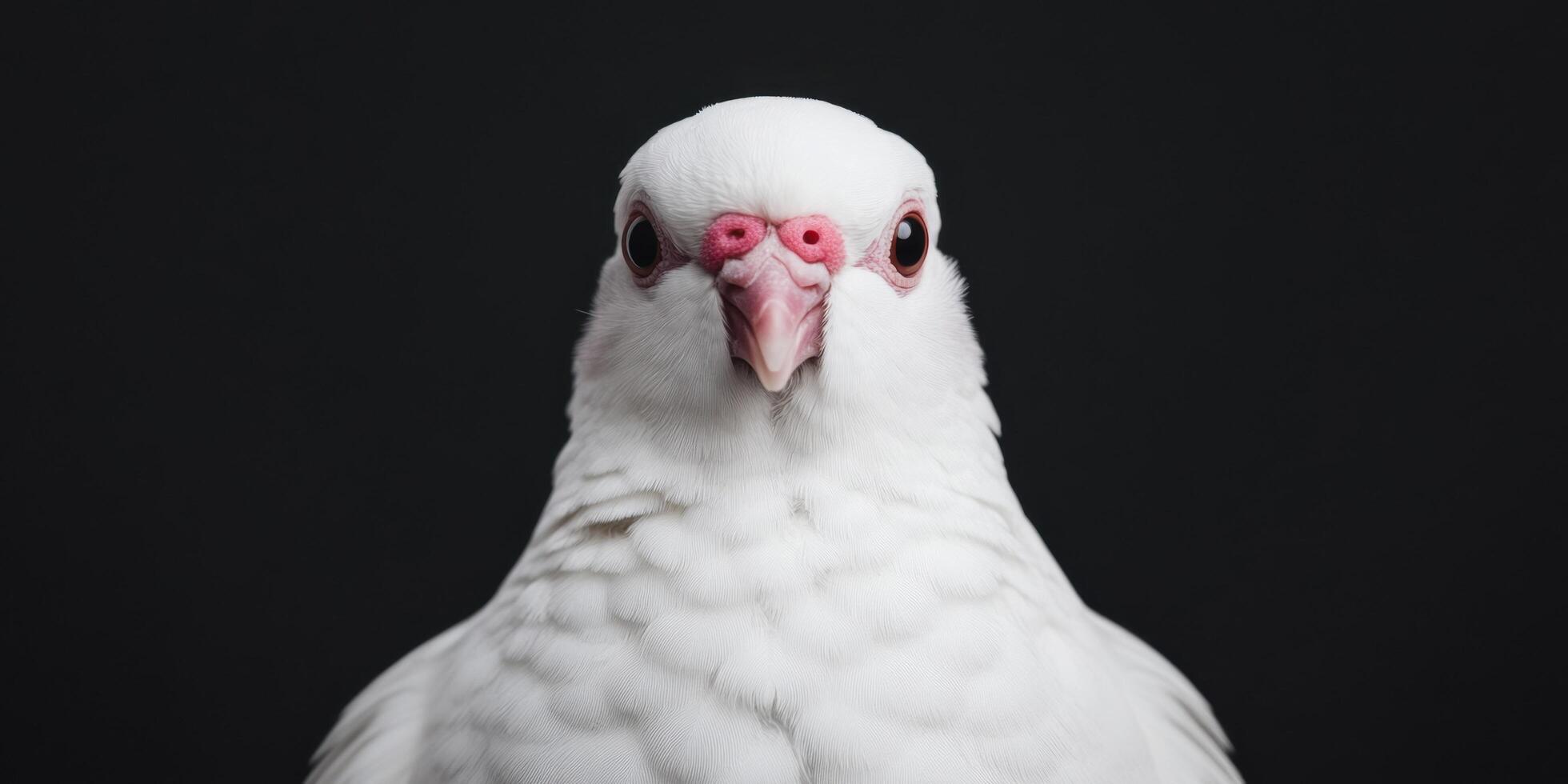 Stunning Portrait of a White Dove A Symbol of Peace and Serenity. The image showcases the bird's delicate feathers and captivati photo