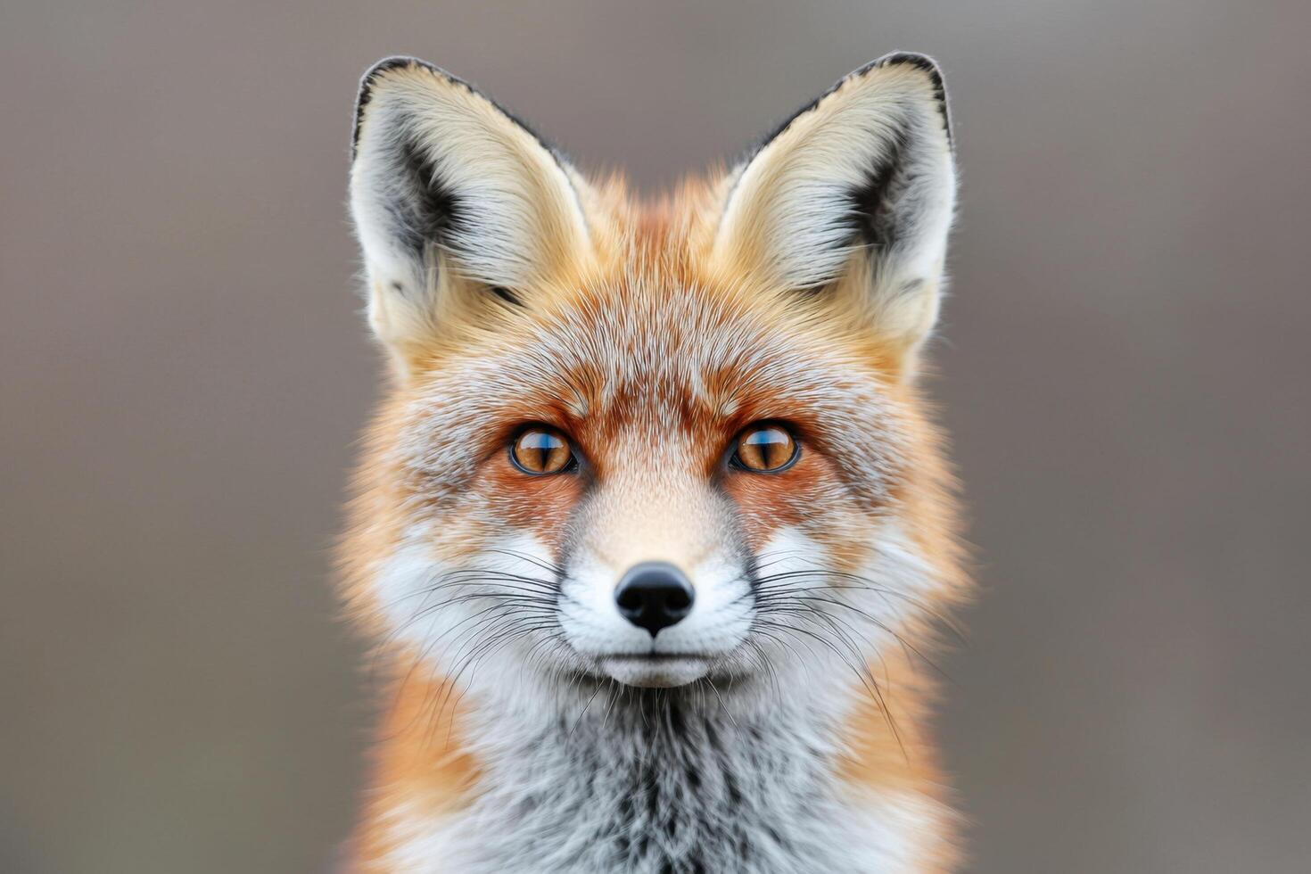 Majestic Red Fox Portrait A Stunning of a Wild Animal in its Natural Habitat. This captivating wildlife photography showcases the photo