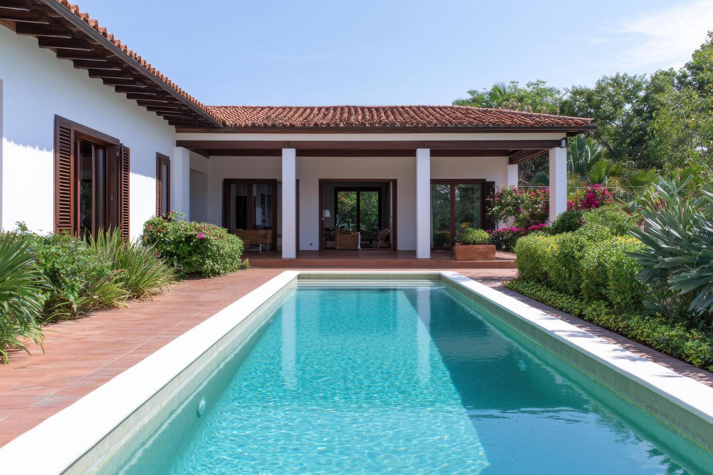 Luxury Tropical Villa with Private Pool Resort Style Living in Paradise. A stunning modern home showcasing elegant design, spacio photo