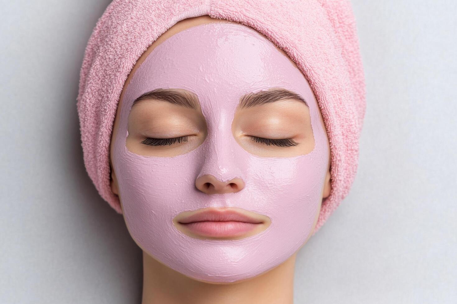 Experience the serenity of a luxurious face mask treatment. This image captures the essence of self care, relaxation, and healthy photo