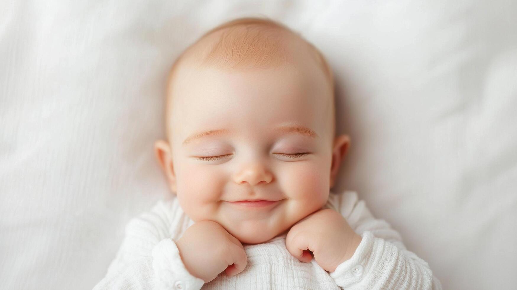 Sweet Dreams Adorable Baby Sleeping Peacefully. This heartwarming image captures the innocence and serenity of a baby's sleep, evo photo