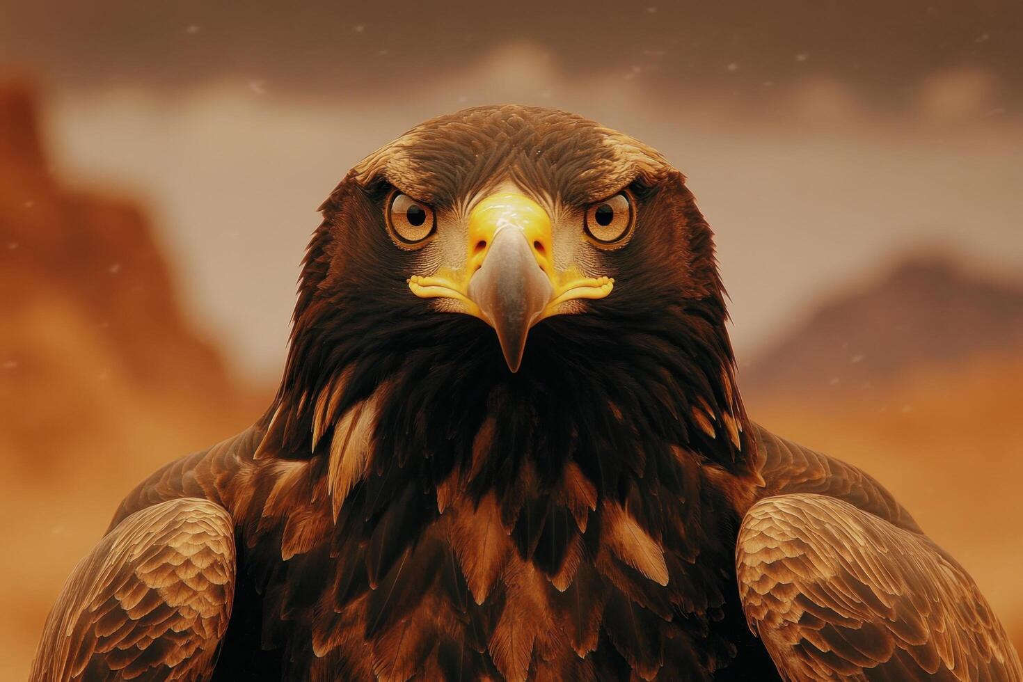 Majestic Golden Eagle A Portrait of a Powerful Bird of Prey in its Natural Habitat. This breathtaking image captures the eagle's photo