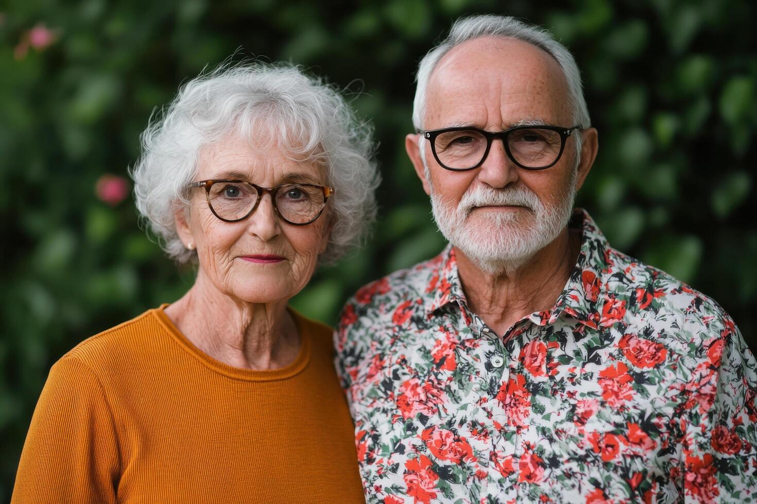 A heartwarming portrait of an elderly couple, radiating love and togetherness. This image captures the essence of a long lasting r photo