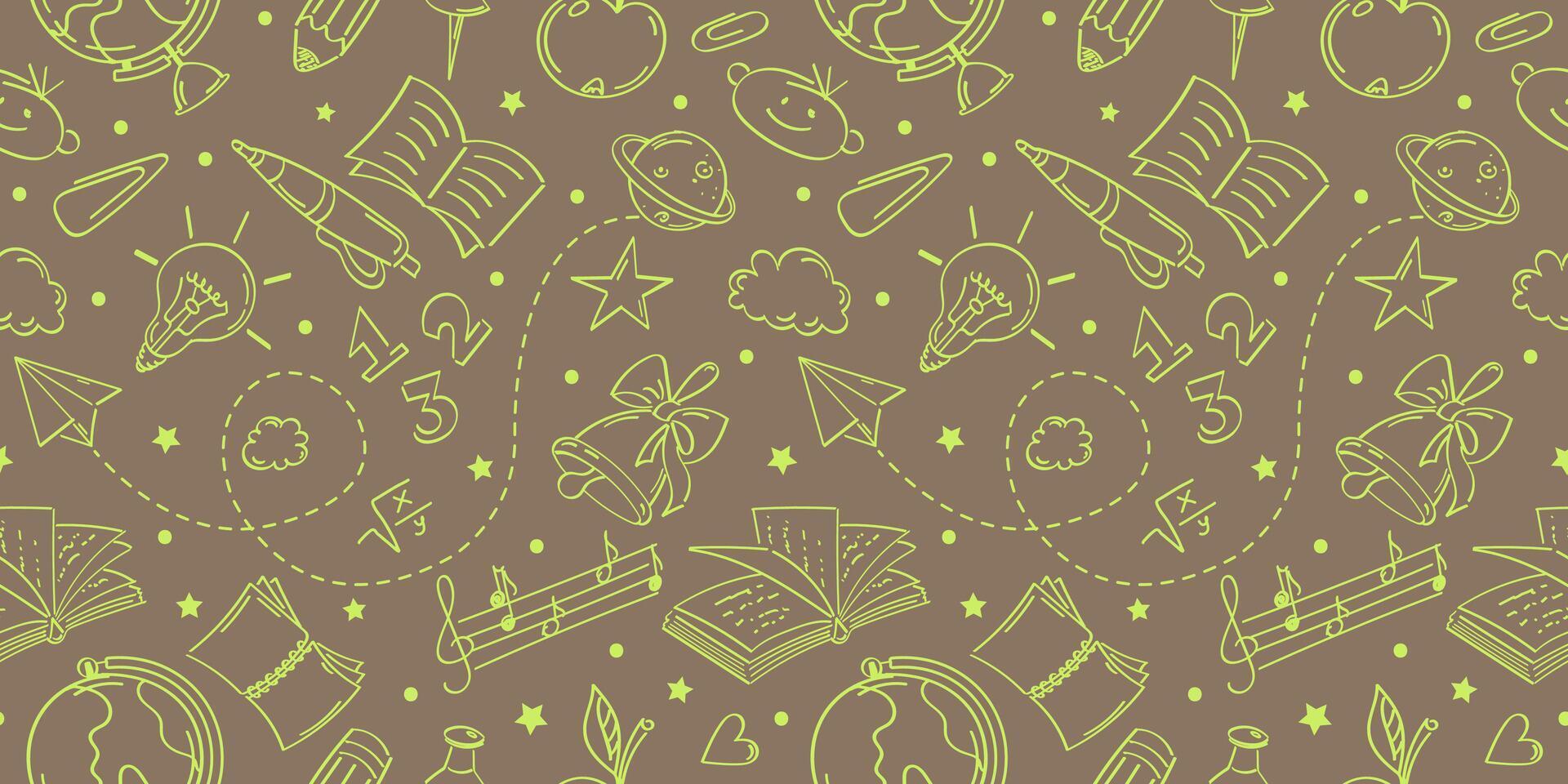 Seamless, abstract pattern on the theme of education. Ideal for covers, backgrounds, packaging. vector