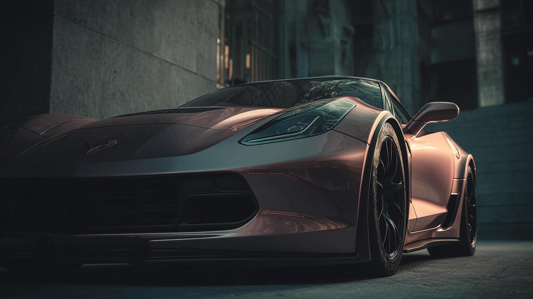 Sunlight detail on glossy car photo