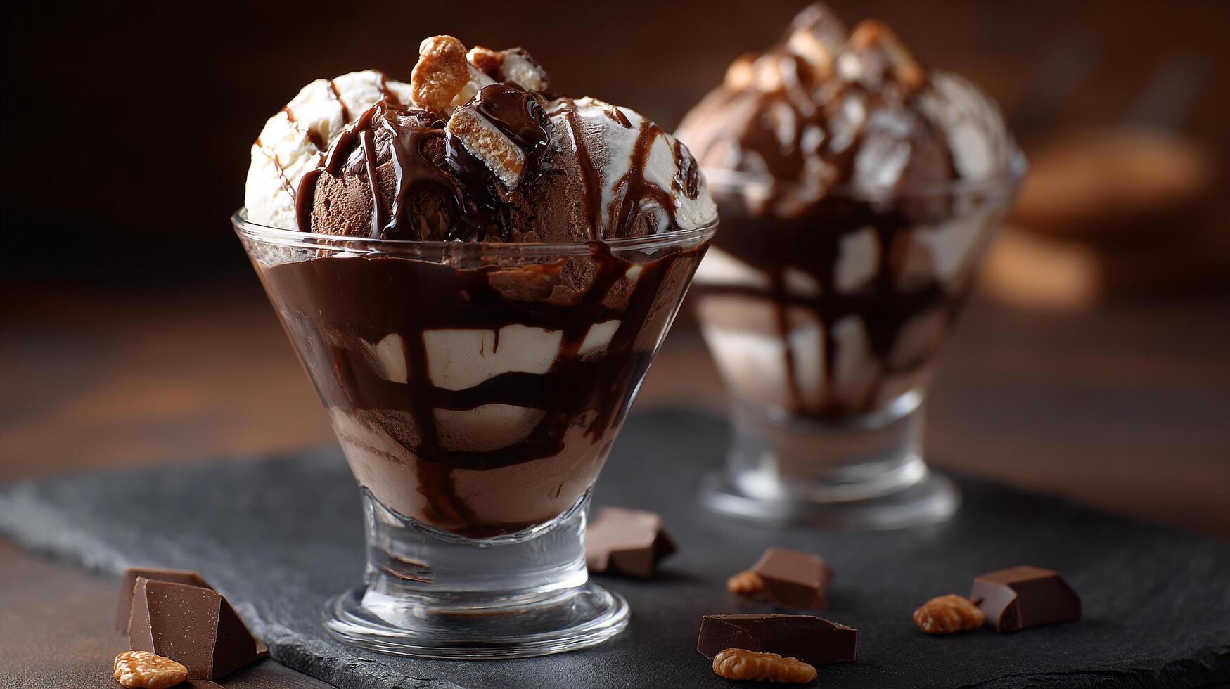 Sharp focused photo of delicious tasty sweet dessert