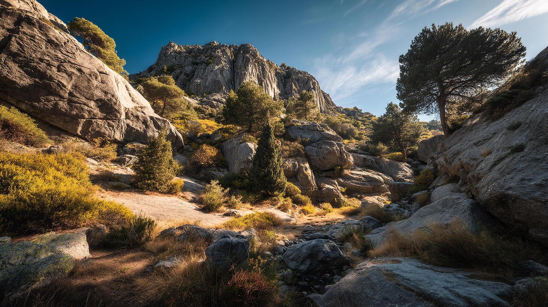 Richly detailed natural scenery in commercial photo style emphasizing natural beauty