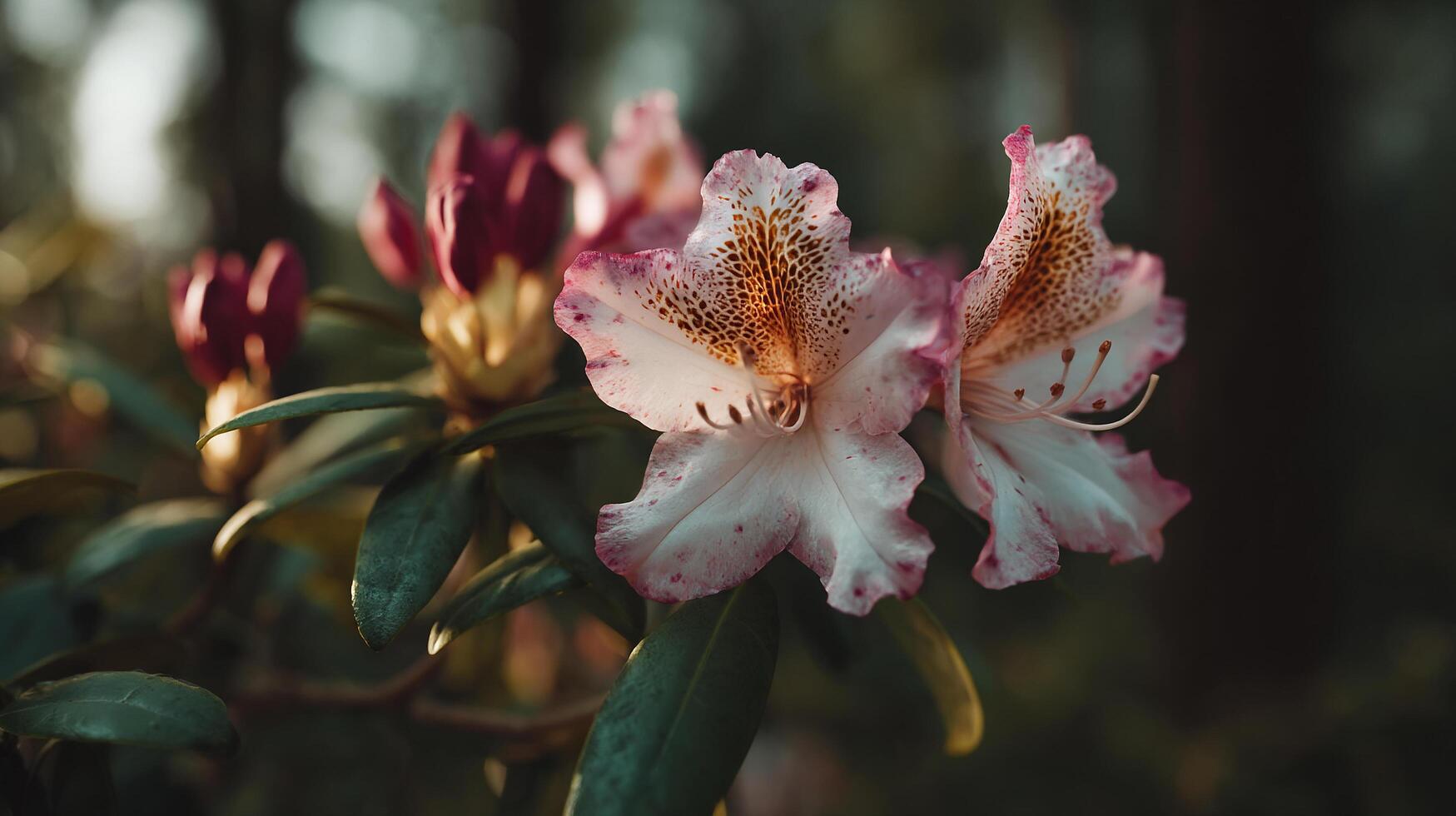 Lively flower bloom in scenic image photo