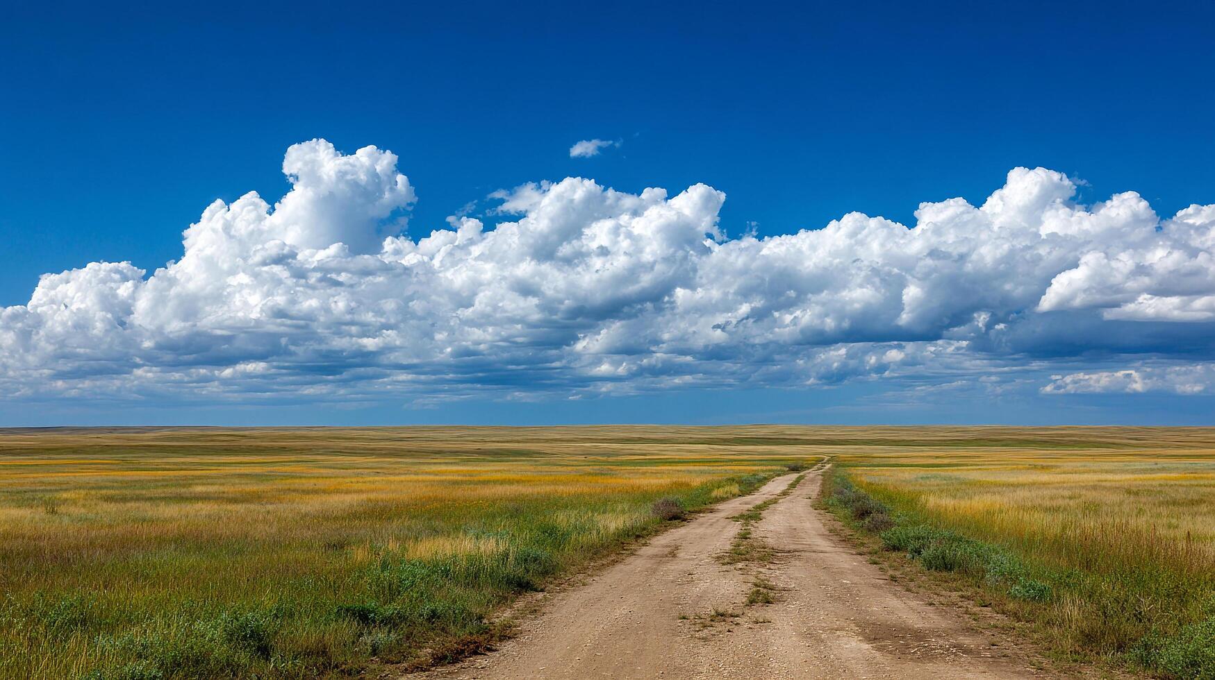 Photorealistic summer scenery photography-under clear blue sky photo