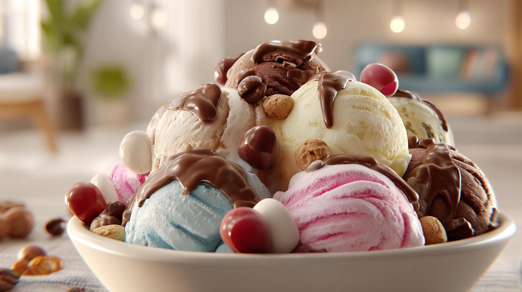 Realistic frozen dessert in food photography style photo