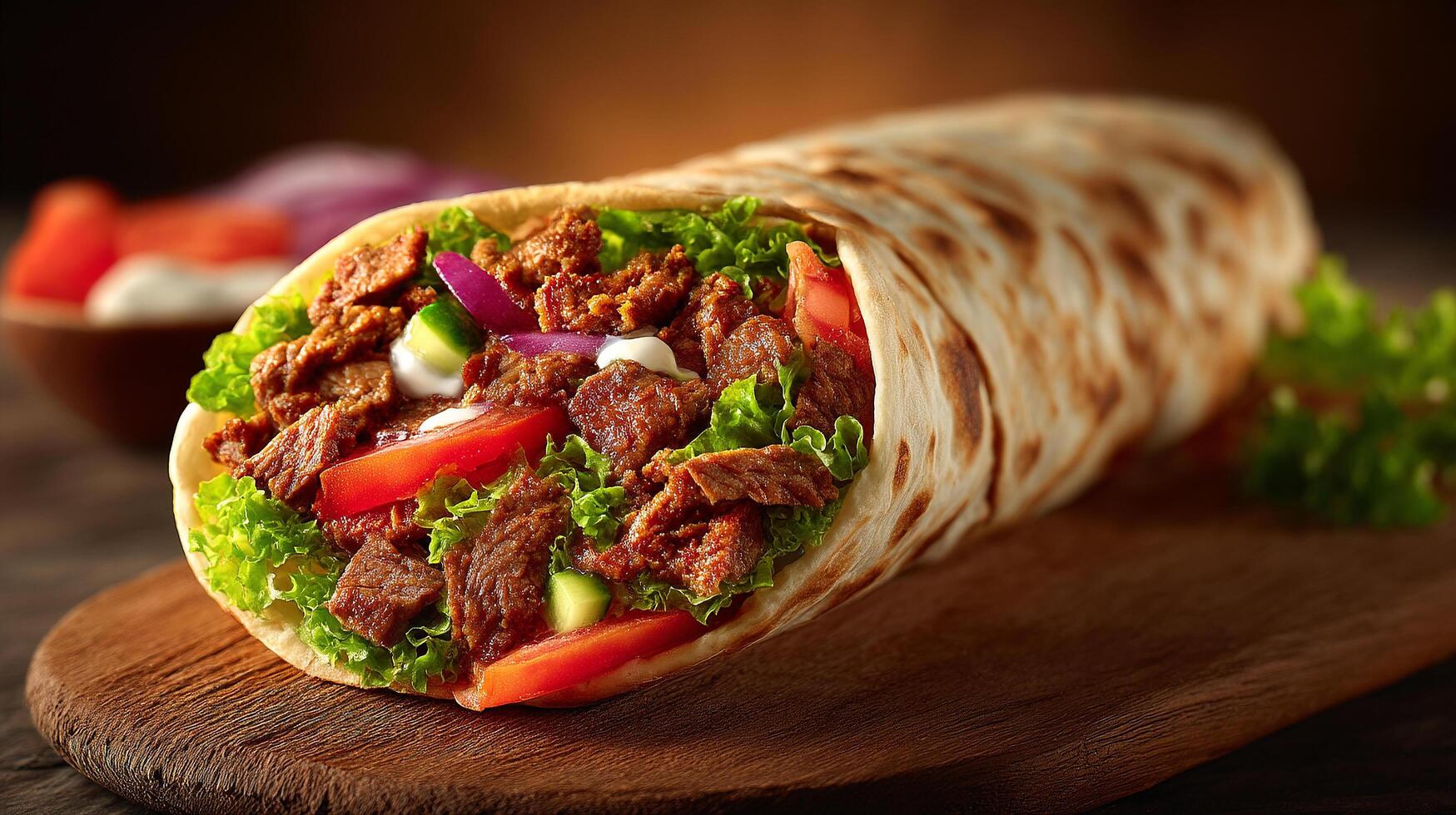 Gourmet shawarma roll image for stock photography photo