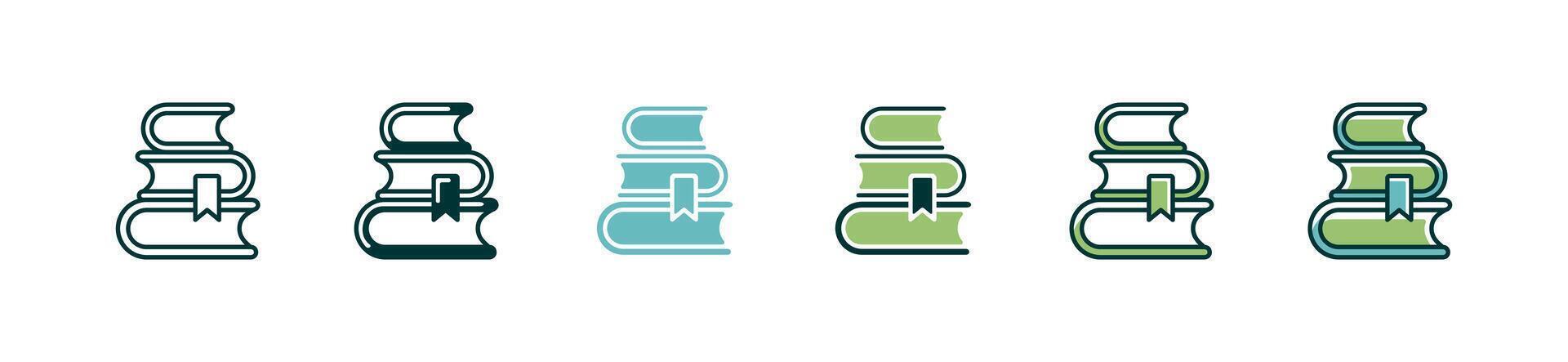 simple stack of books icon set knowledge literature learning book collection library study pile of books signs illustration vector
