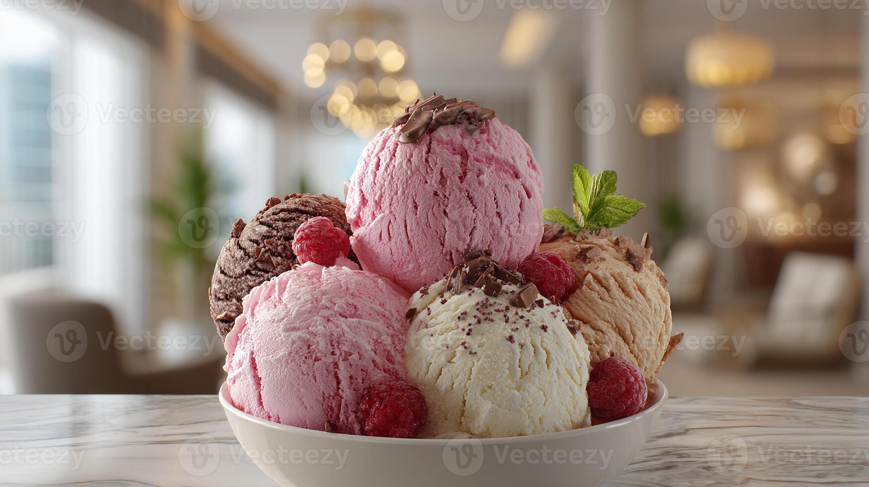 Natural photography of sweet frozen dessert photo