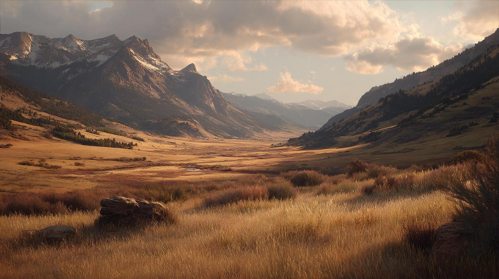 Realistic nature view with soft color palette and natural beauty photo