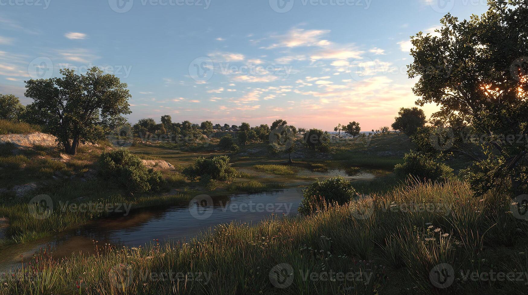 Serene image of natural scenery in vivid photography photo