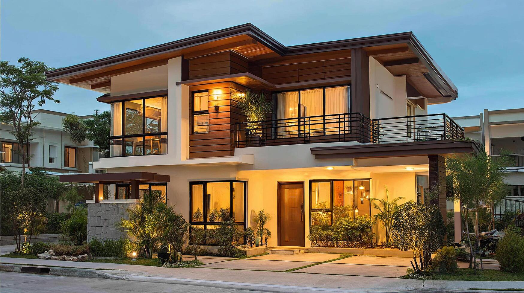 Light and shadow on luxury home design photo