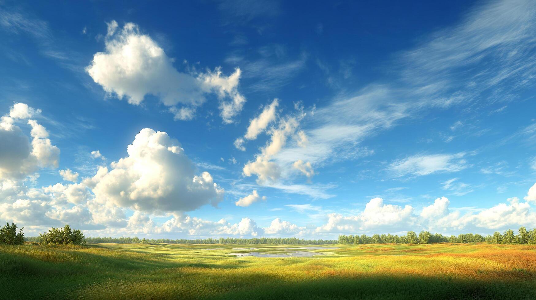 Vivid summer-countryside photography with photorealistic textures photo