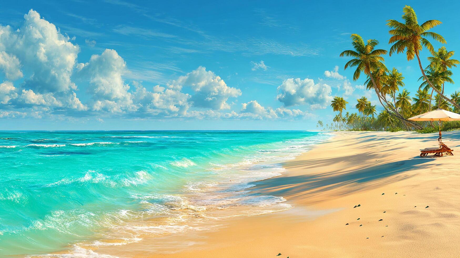 Vibrant tropical water and beach landscape photo