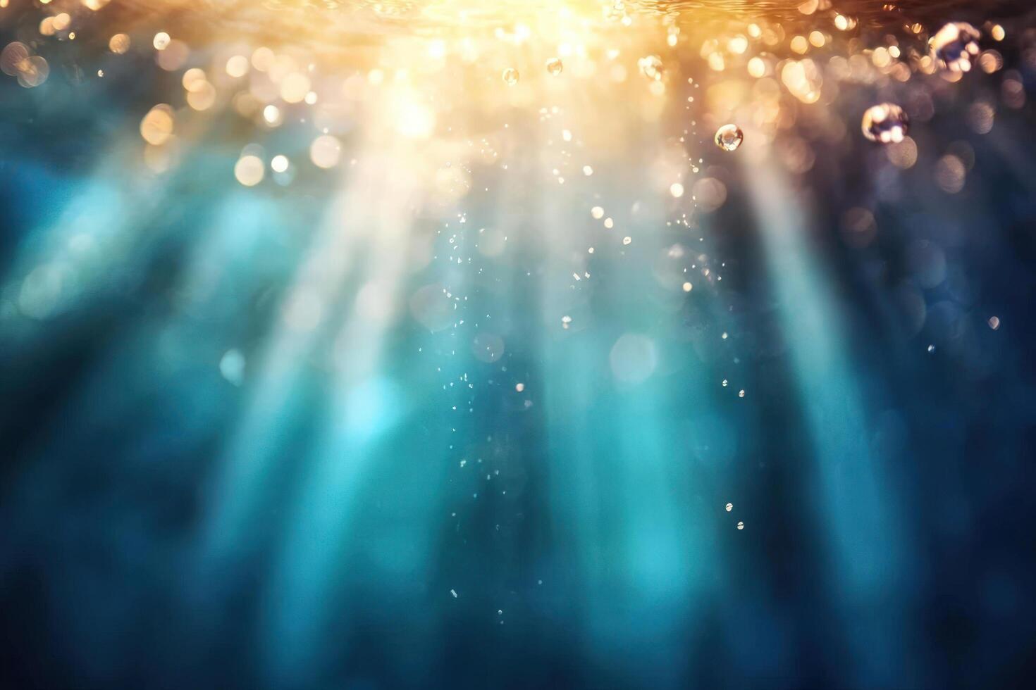 Sunlight shining through the water, creating a serene and mystical ambiance photo