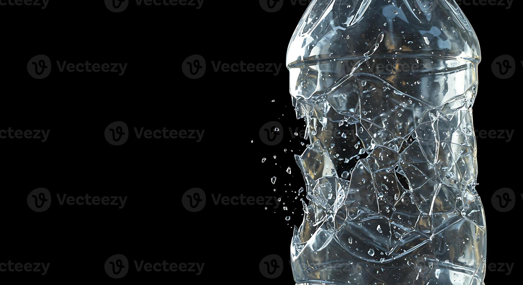 Shattered Plastic Bottle. A Visual Depiction of Environmental Issues photo