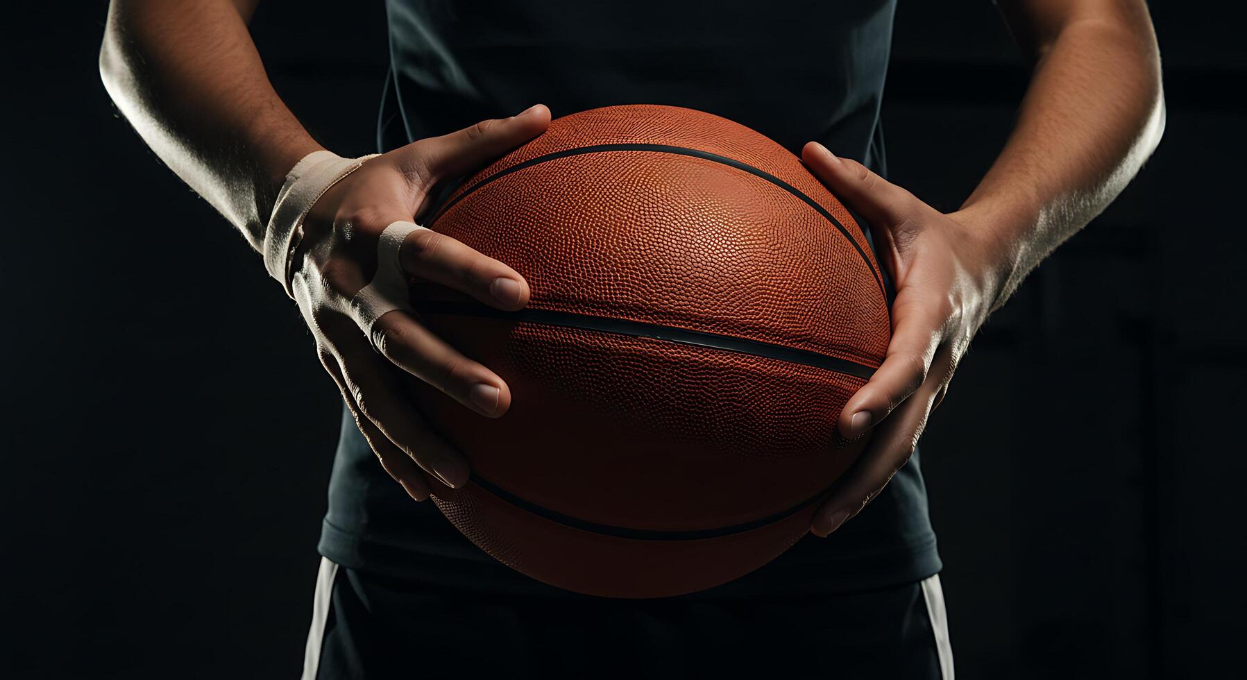 A basketballman holding a basketball in their hands photo
