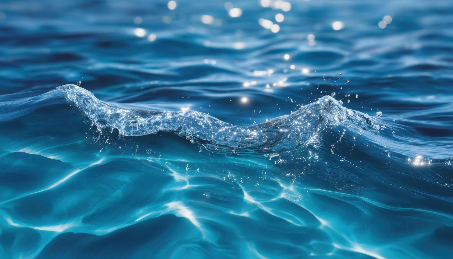 Water waves in sunlight with copy space summer banner background photo