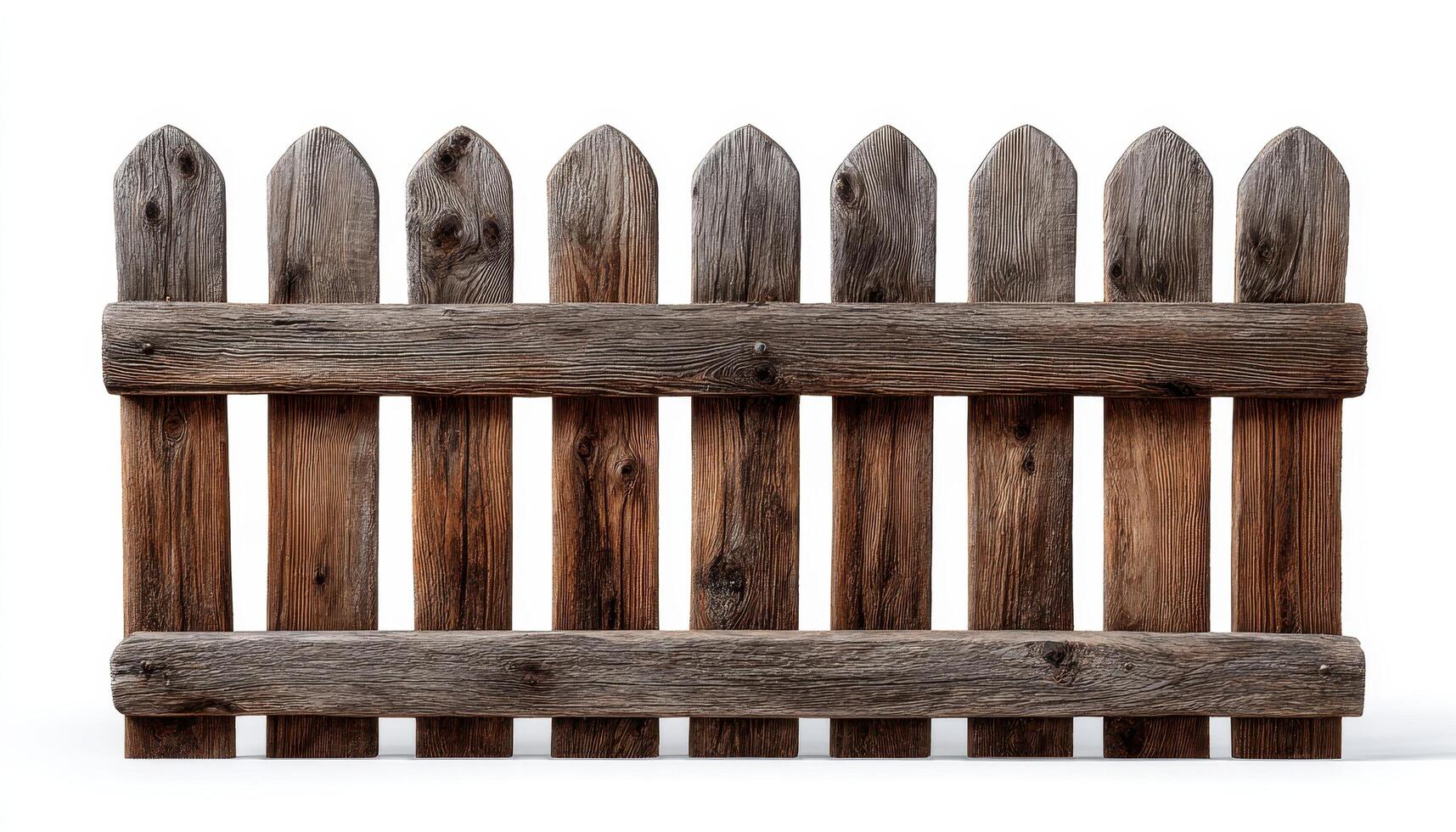 wooden fence isolated on white background with clipping path photo