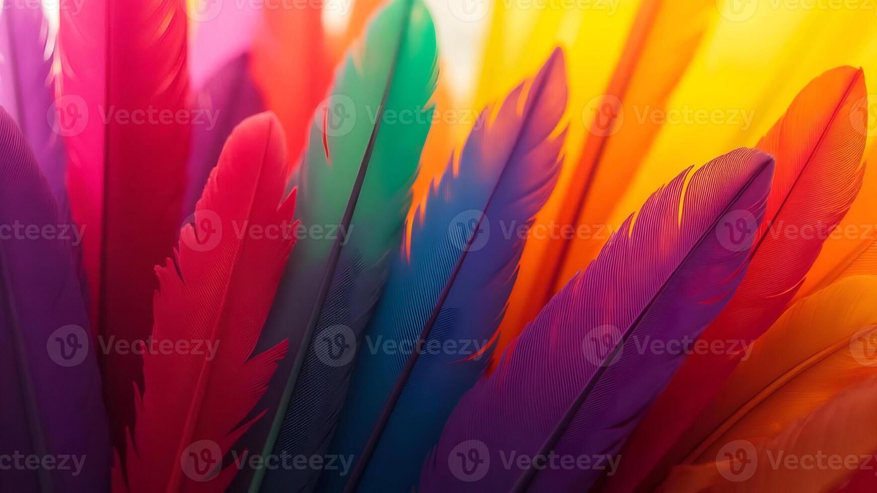 A Vibrant Collection of Colorful Feathers Displaying Artistic Flair and Beauty photo