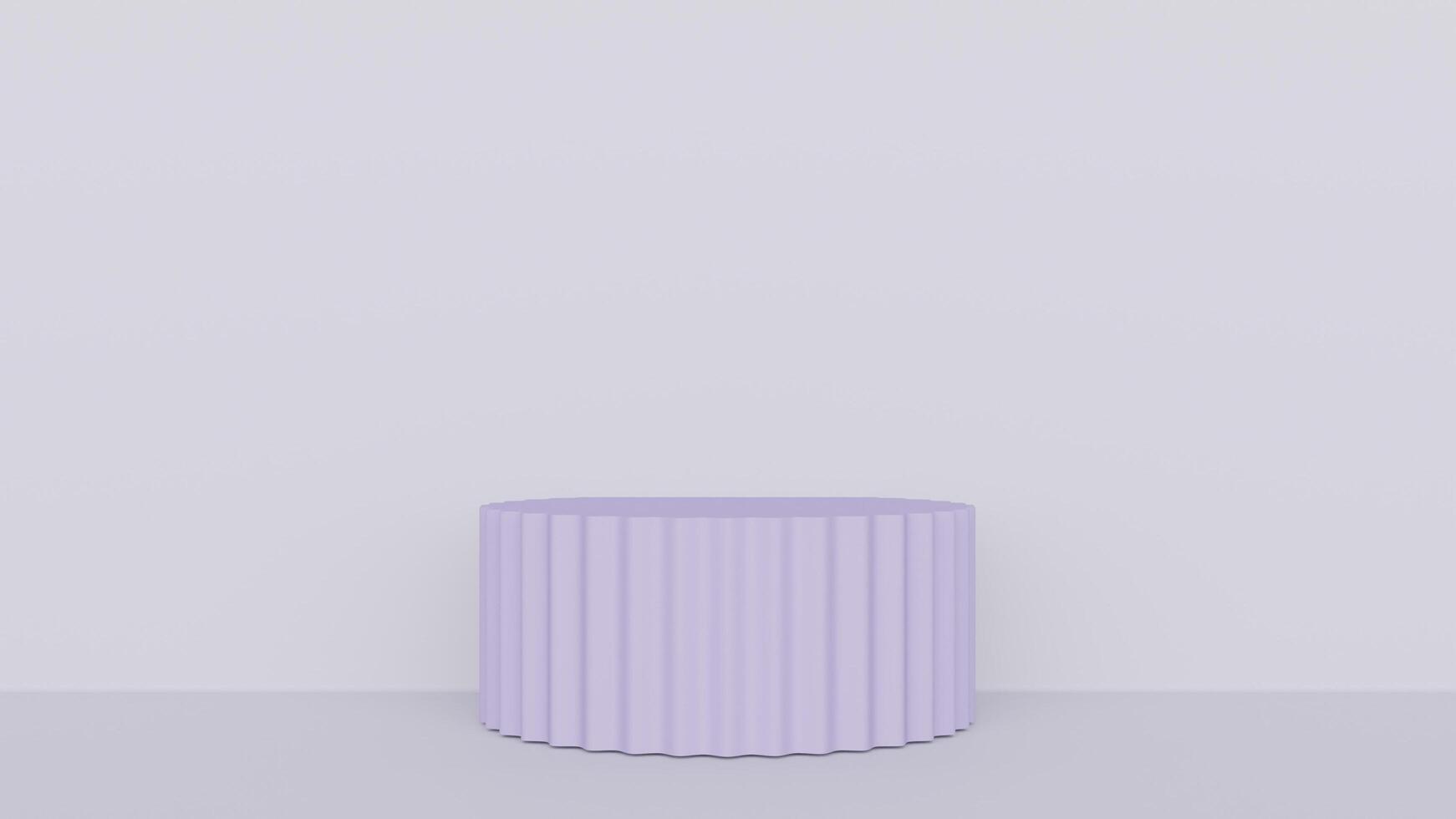 A purple round table with a white background photo