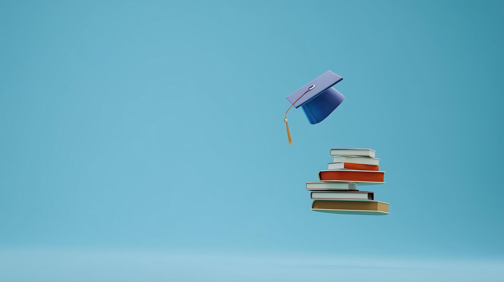 A graduation cap is flying through the air photo