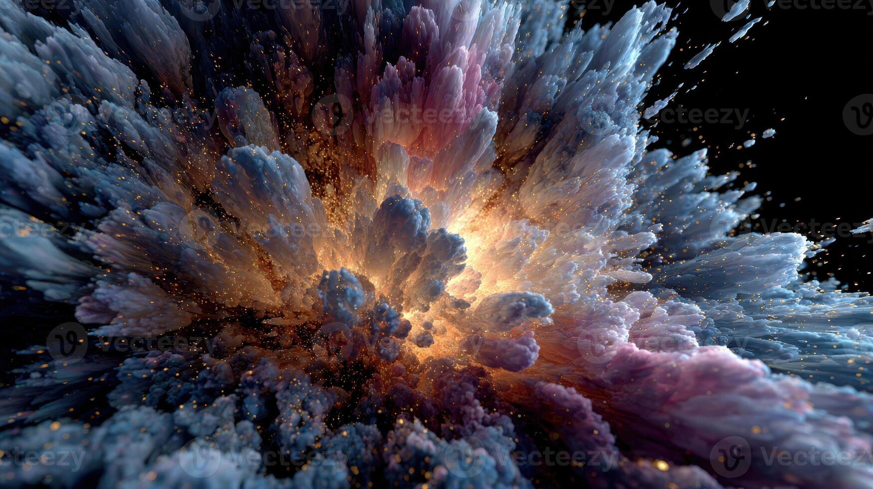 A colorful explosion is shown in this image photo