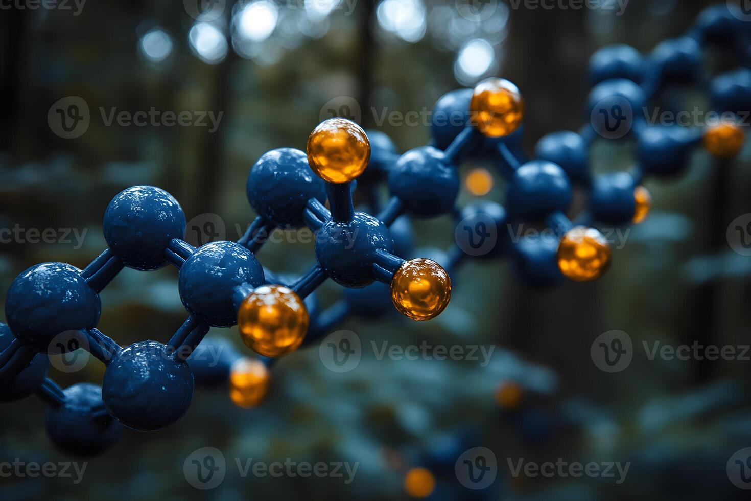 Colorful Molecular Structure Model in a Natural Forest Setting for Science Education photo