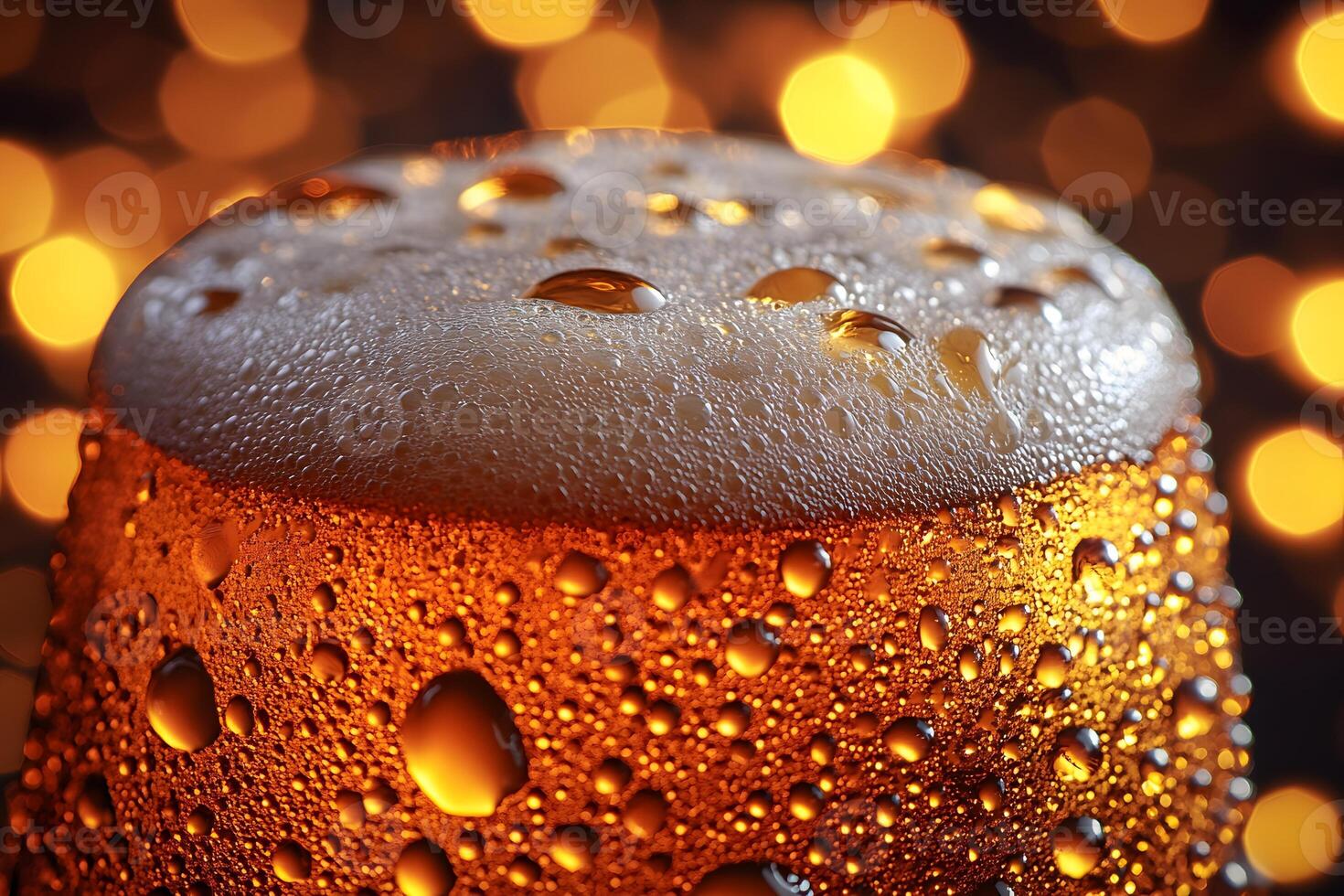 Refreshing Craft Beer with Bokeh Lights - Perfect for Celebrations and Social Gatherings photo
