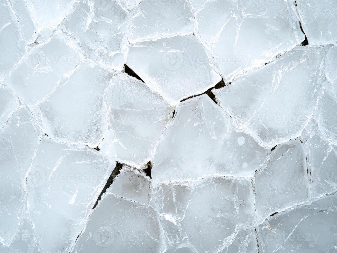 Cracked ice floes create a stunning natural texture photo
