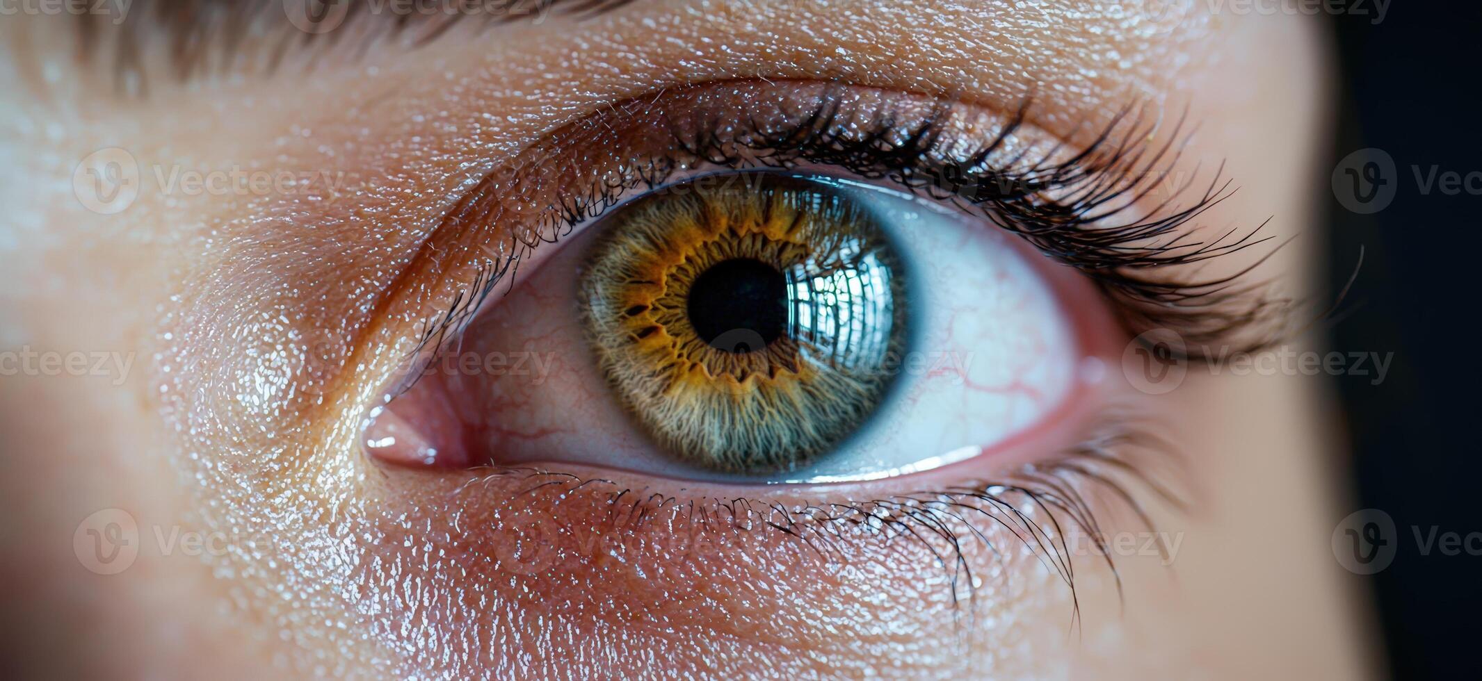 Detailed human eye showcases intricate iris and eyelashes photo