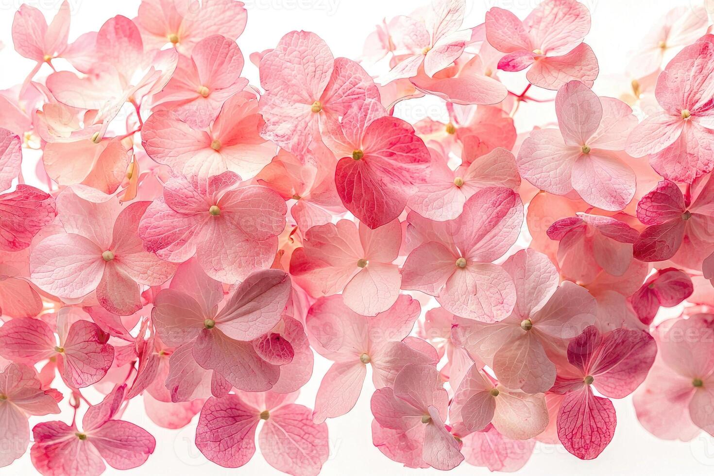 Beautiful cluster of pink flowers with lovely floral textures and shades photo