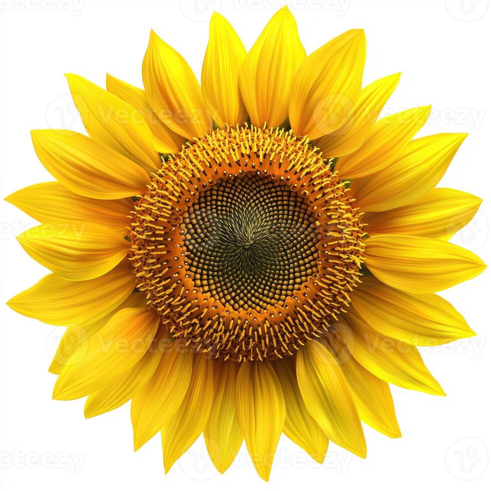 A Beautiful Sunflower Displays Its Golden Yellow Petals Facing Forward photo