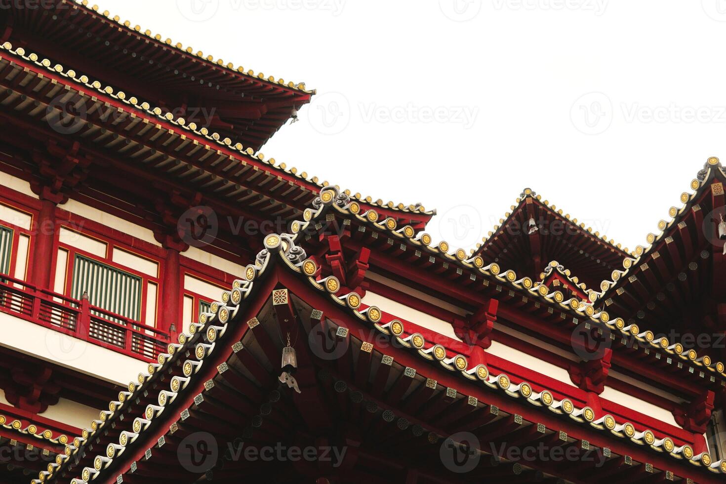 Low angle of Chinese temple architecture photo