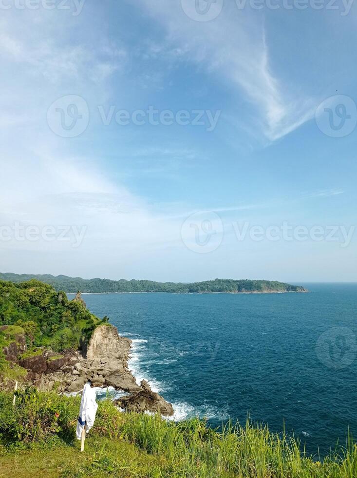 Clifftop Ocean View Blue Sky photo