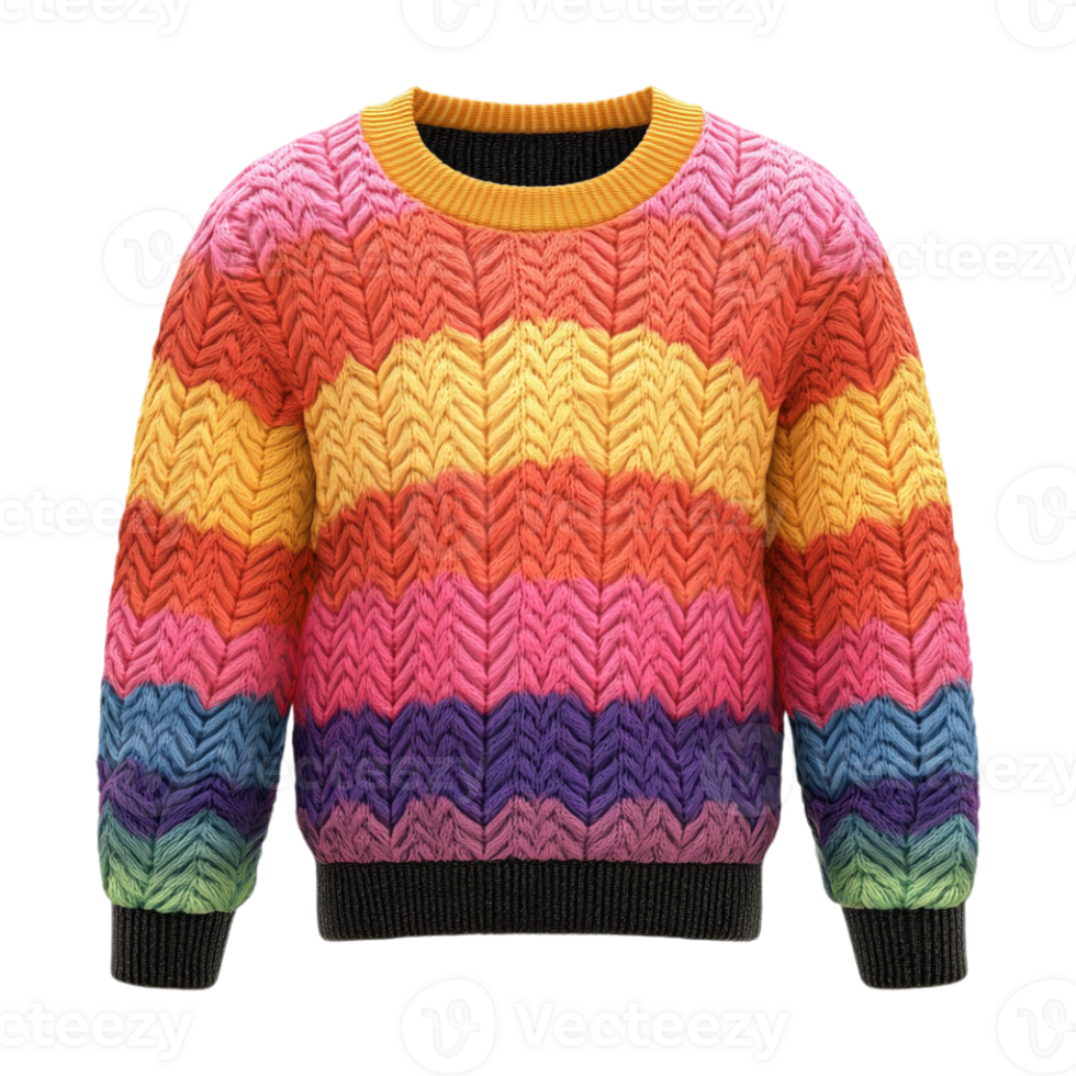 sweater with colorful stripes on it png